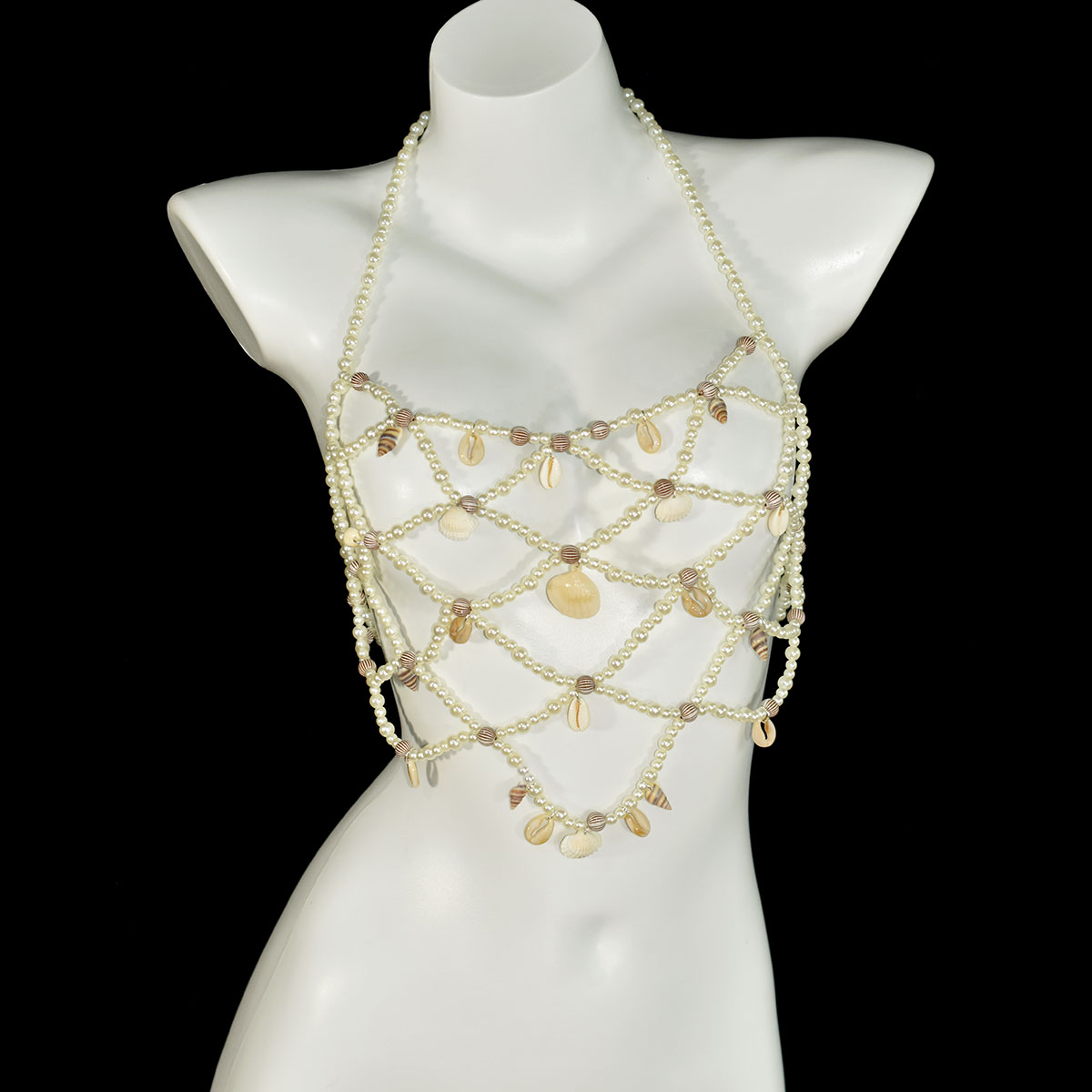 Body Jewelry Retainers - Moda Taklit İnci Sütyen Bel Etek