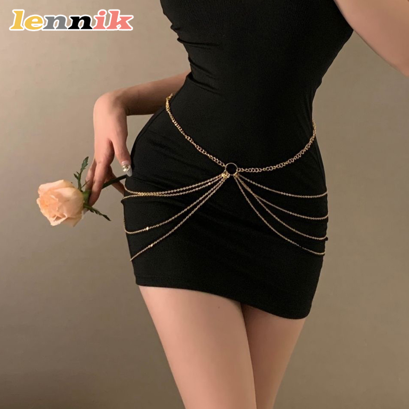 Body Jewelry For You - LENNIK Püskül Metal Çok Katmanlı Bel