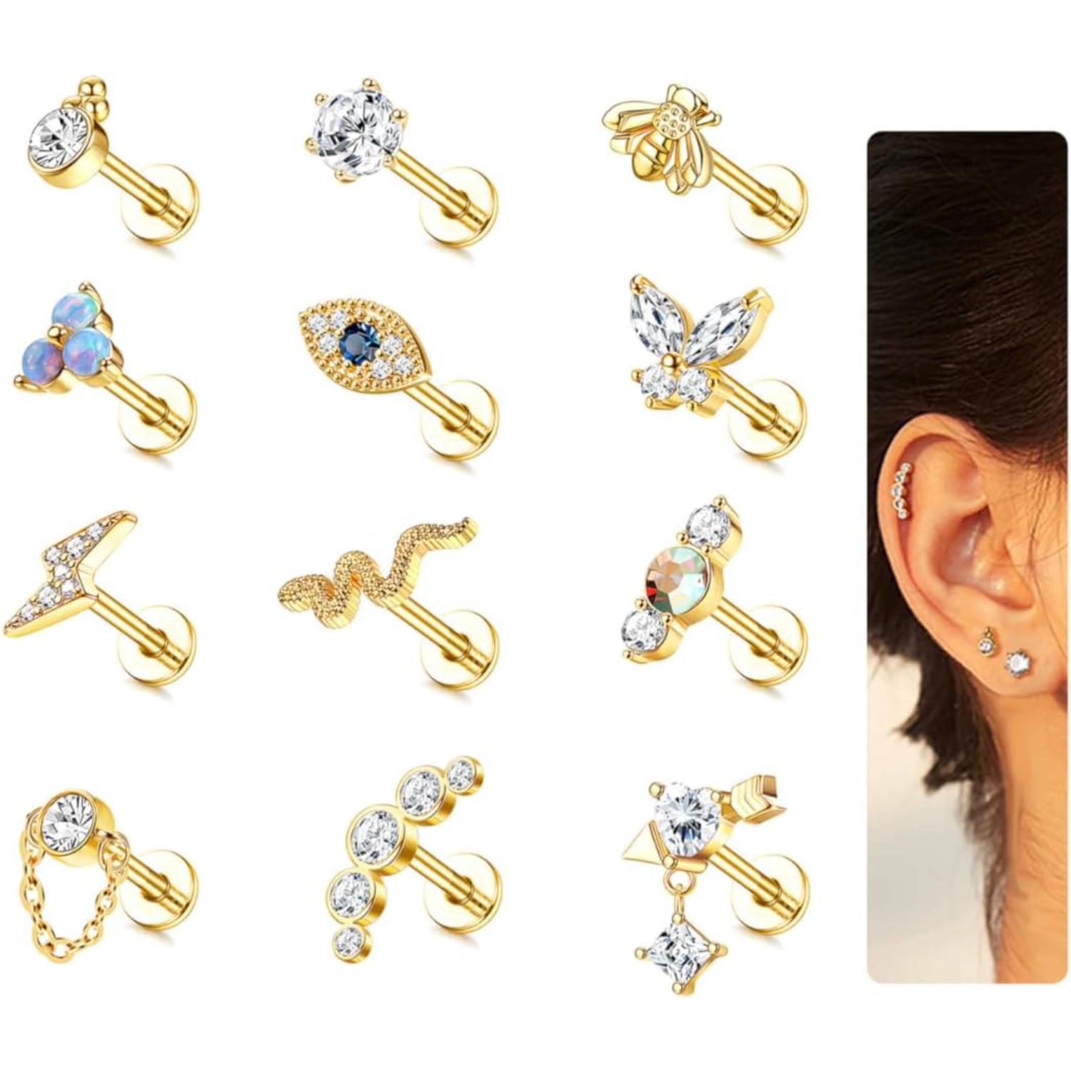 Body Jewelry Surgical Steel - Bobisty 1 Adet Kıkırdak Küpe Kadınlar
