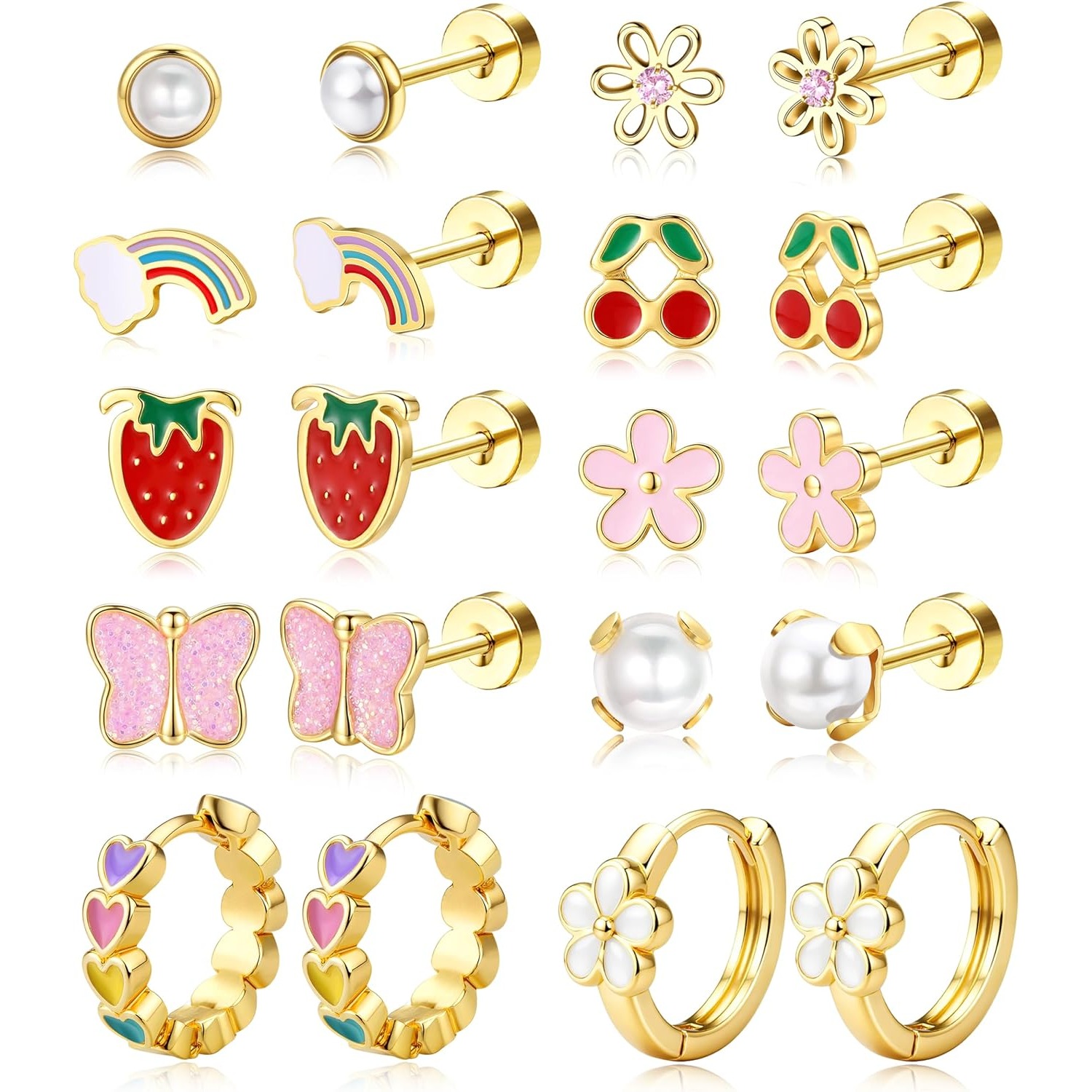 FASACCO 1 Çift Altın Kaplama,  - Body Jewelry Surgical Steel incelemesi ve fiyatı