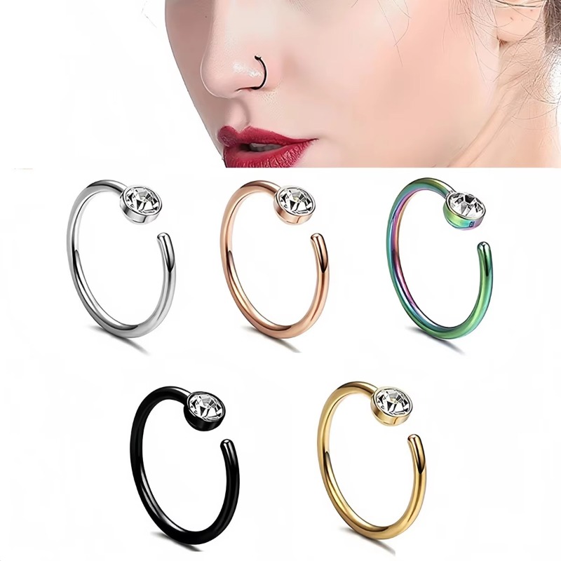 5 adet 18G burun halkası, C şe - Body Jewelry Surgical Steel incelemesi ve fiyatı