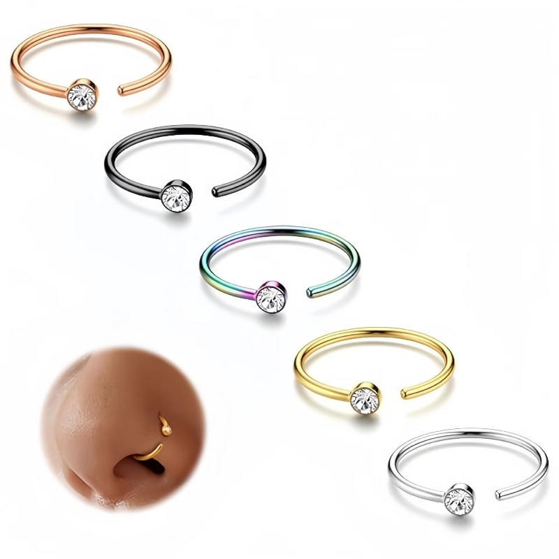 5 adet 18G burun halkası, C şe - Body Jewelry Surgical Steel incelemesi ve fiyatı