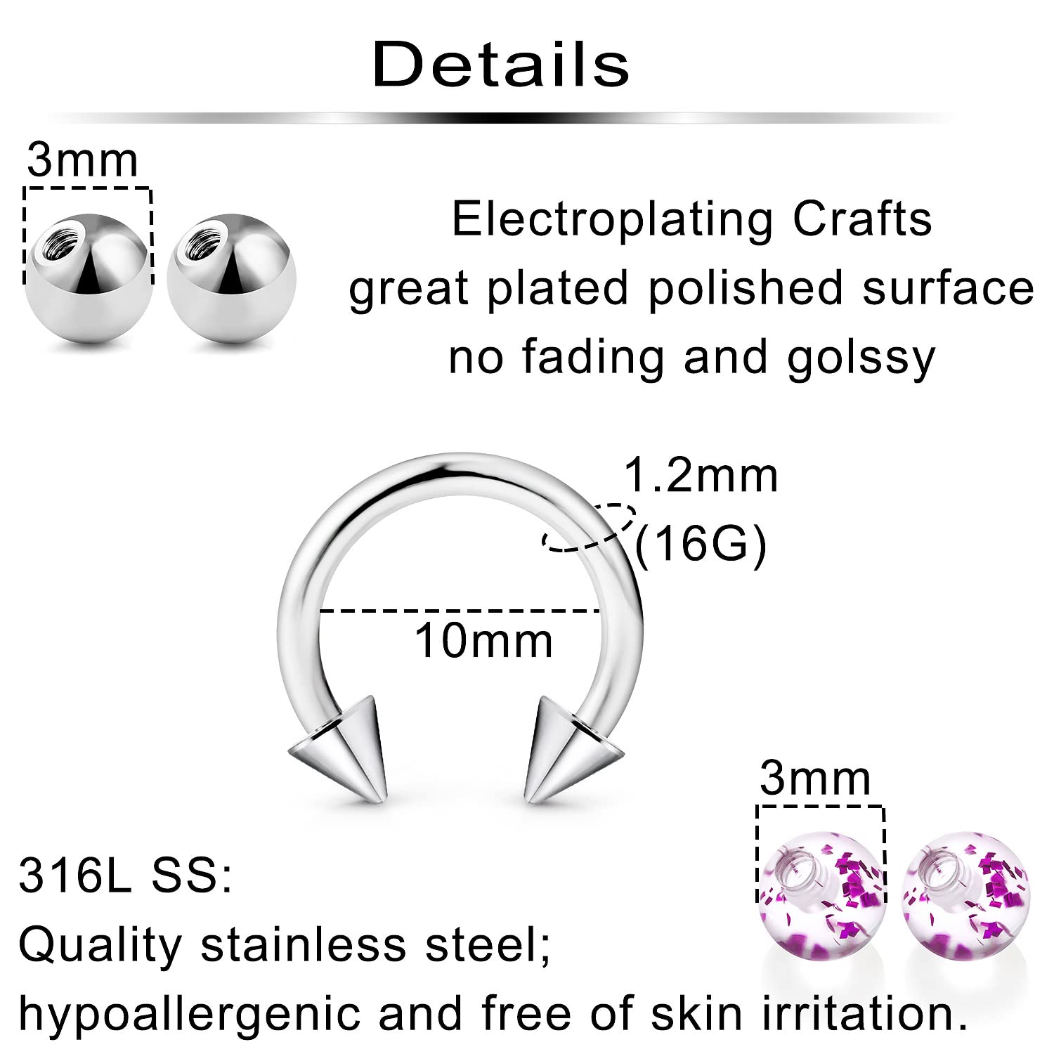 10 Adet At Nalı Halkası, 30 Ad - Body Jewelry Replacement Ball incelemesi ve fiyatı