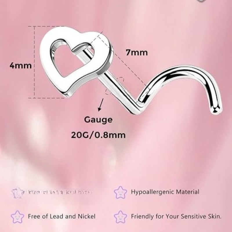 5 adet 20G cerrahi çelik kalp  - Body Jewelry Surgical Steel incelemesi ve fiyatı