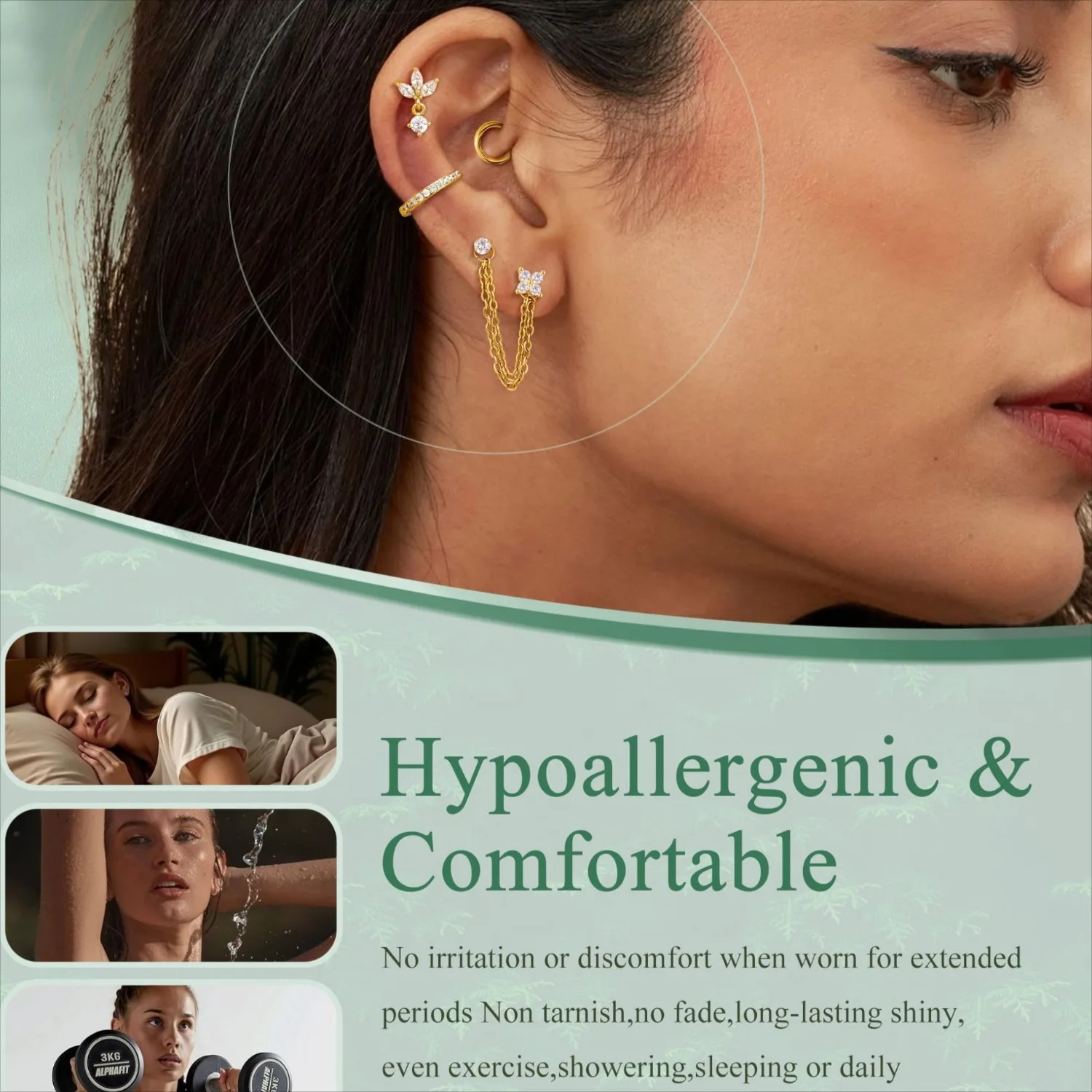 Kadınlar için 16 Ölçü Kıkırdak - Body Jewelry Surgical Steel incelemesi ve fiyatı